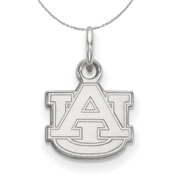 Sterling Silver Auburn U XS (Tiny) 'AU' Necklace - 24 Inch